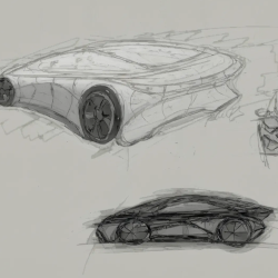 Design project showcase - automotive sketch