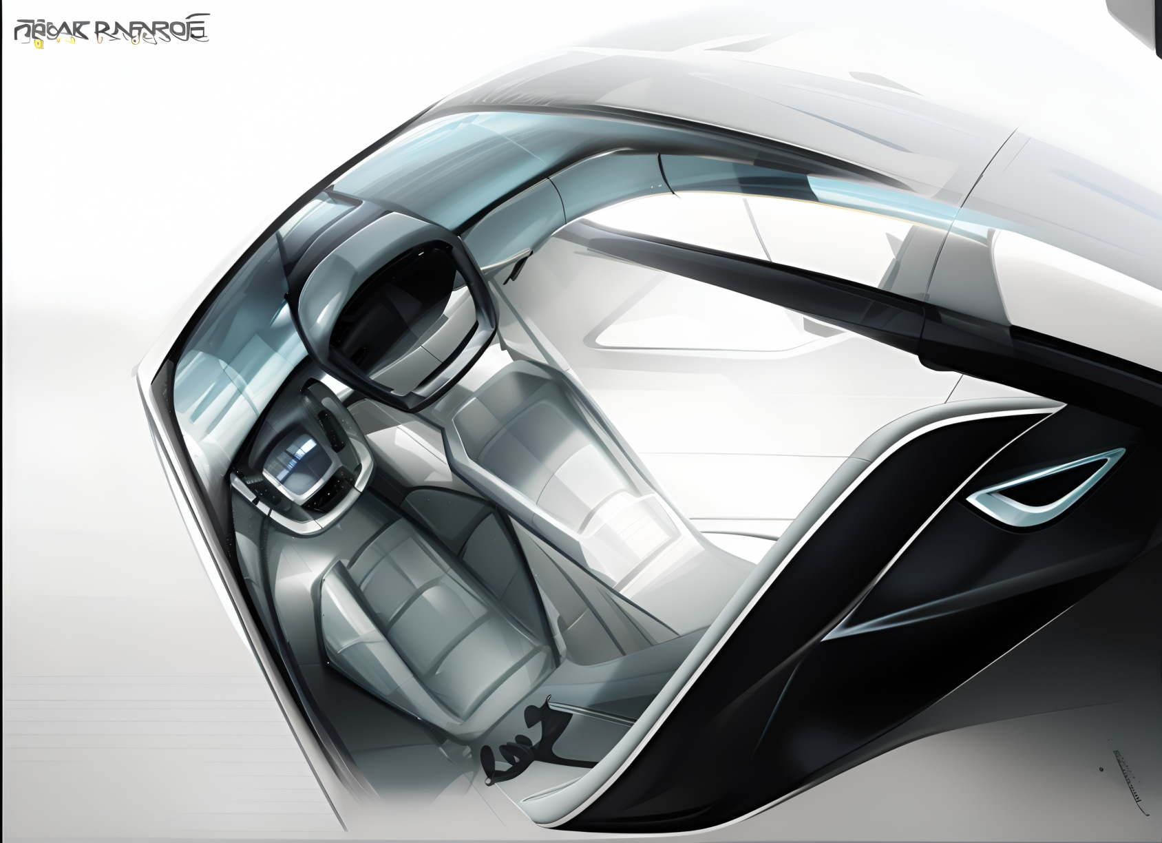 Design project showcase - automotive sketch