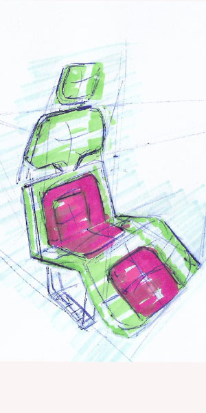 Design project showcase - automotive sketch